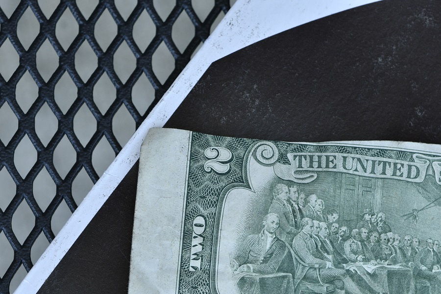 Miscut-$2.00-Bill.-Front/Back-Thanks-To-My-Local-Bank.